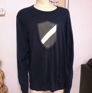 Men's long sleeve blue/gray/white Banana Republic